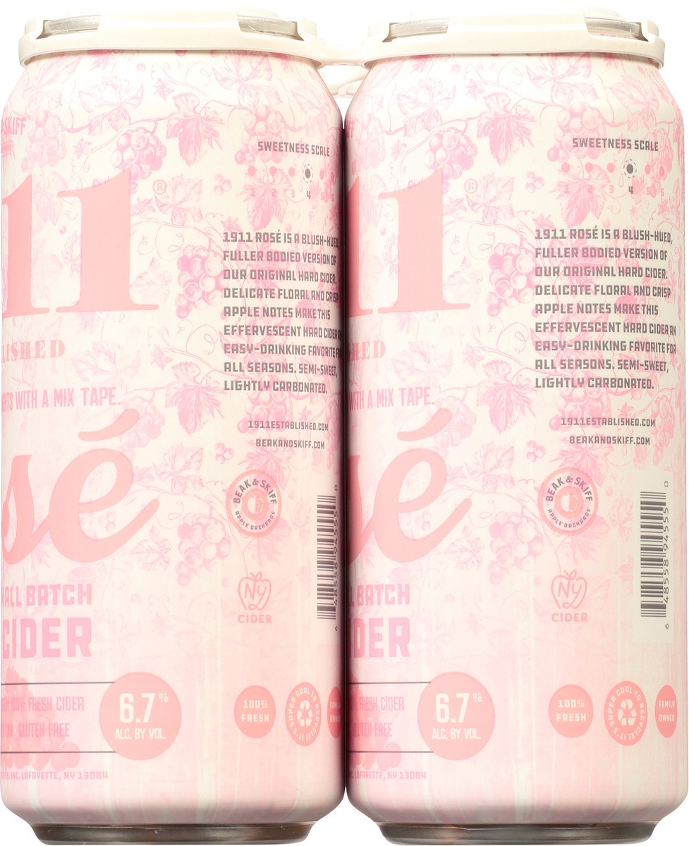 slide 5 of 13, 1911 Established Premium Small Batch Rose Hard Cider 4 - 16 oz Cans, 64 oz