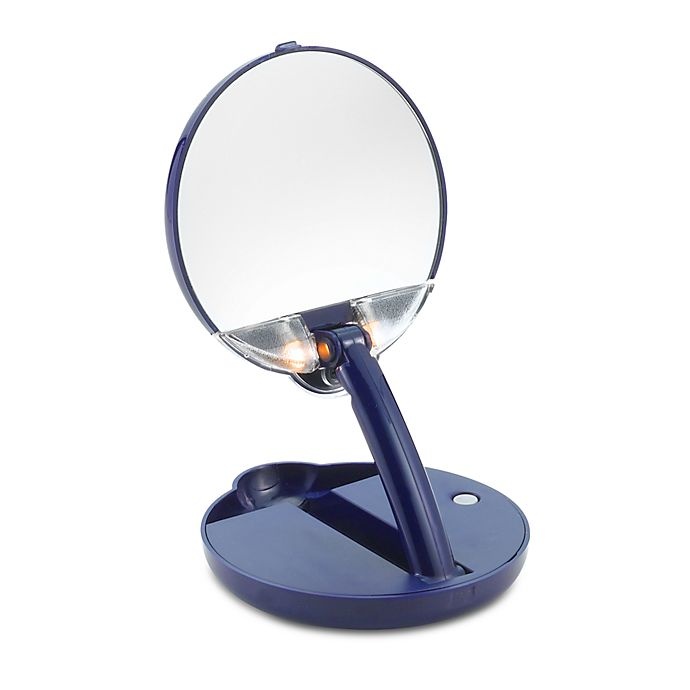 slide 1 of 1, Floxite 15X Mirror Mate Lighted Adjustable Compact, 1 ct