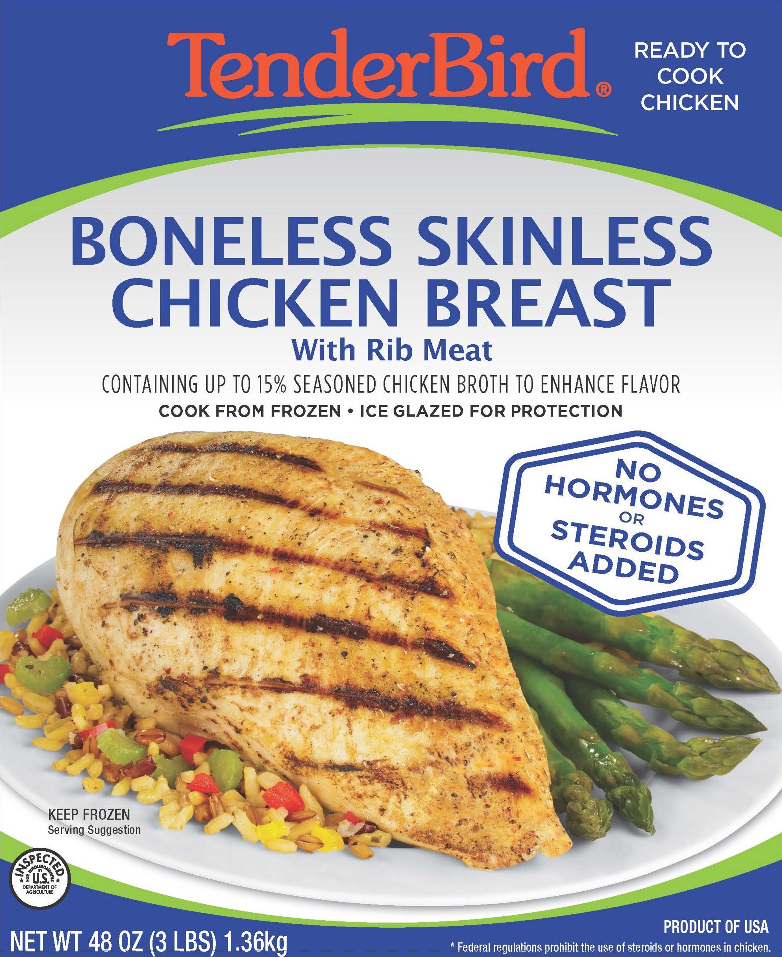 slide 1 of 1, TenderBird Boneless Skinless Chicken Breast, 3 lb