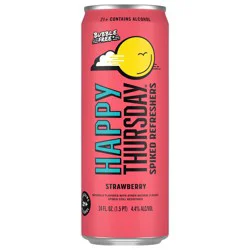 Happy Thursday Strawberry Beer 24-Oz Beer Cans, 4.4% ABV,