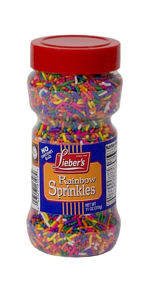 slide 1 of 1, Lieber's Rainbow Sprinkles, 11 oz