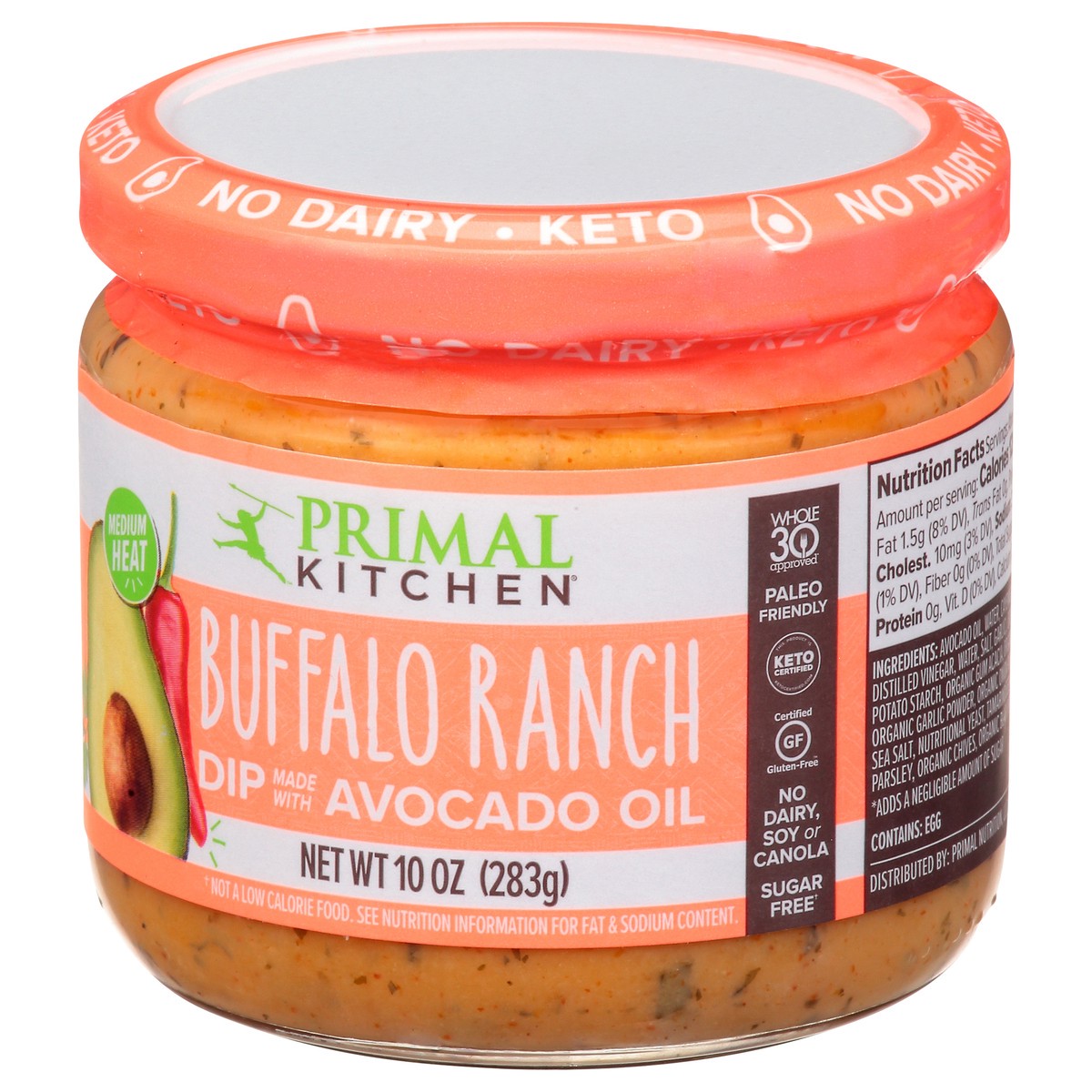 slide 6 of 13, Primal Kitchen Dip, Buffalo Ranch, 1 ct