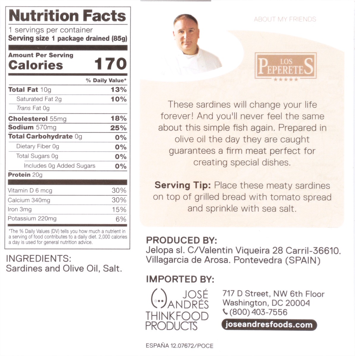 slide 8 of 13, Jose Andres Sardines in Olive Oil - 4.23 oz, 4.23 oz