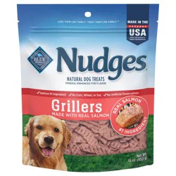 Blue Buffalo Nudges Grillers Natural Dog Treats, Made in the USA with Real Salmon, 16-oz. Bag