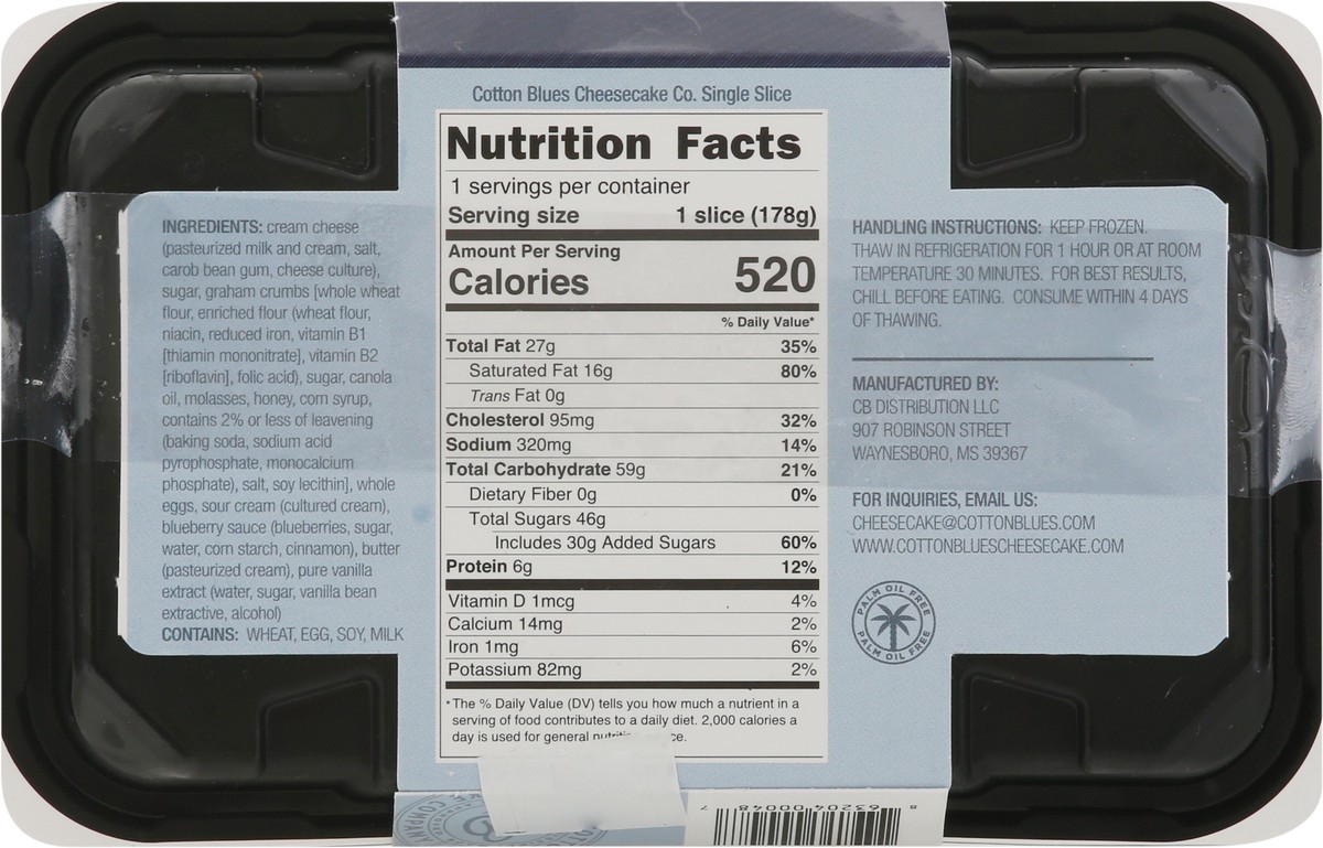 slide 7 of 9, Cotton Blues Cheesecake Company Cotton Blues Cheesecake Bluebbry Swi, 1 ct