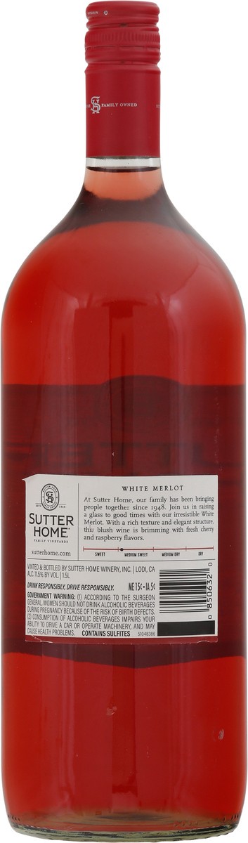 slide 8 of 9, Sutter Home California White Merlot 1.5 l, 1.50 liter