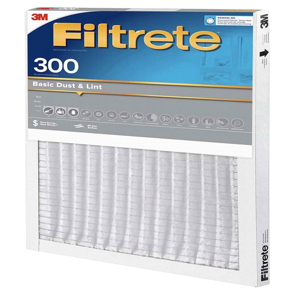 slide 11 of 29, 3M Filtrete Basic Dust & Lint Air Filter, 300 MPR,, 16 in. x 20 in. x 1 in., 1 ct