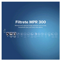 slide 15 of 29, 3M Filtrete Basic Dust & Lint Air Filter, 300 MPR,, 16 in. x 20 in. x 1 in., 1 ct