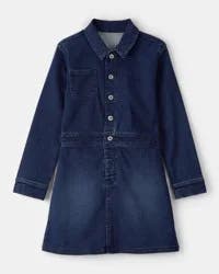 Oshkosh Girls Dark Wash Denim Long-Sleeve Dress - Blue Blue 7