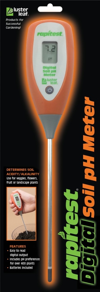 slide 1 of 1, Luster Leaf Rapitest Digital Soil Ph Meter - Orange, 1 ct