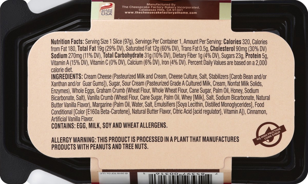 slide 4 of 9, Cheesecake Factory The Cheesecake Factory At Home - Single Serve Original Frozen Cheesecake Slice - 3.43oz, 3.43 oz