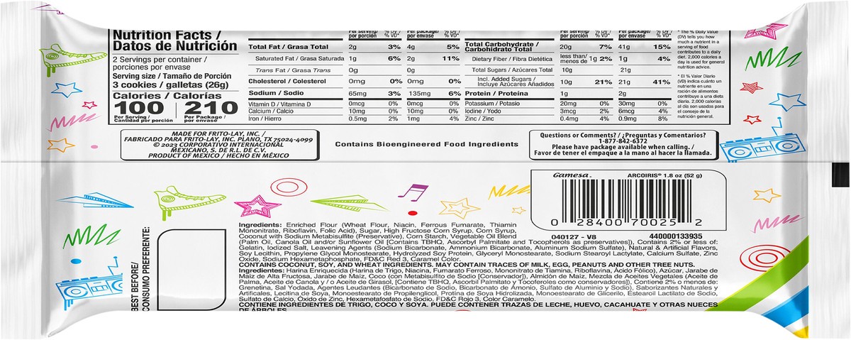 slide 3 of 3, Gamesa Cookies Arcoiris - 1.8 oz, 1.8 oz