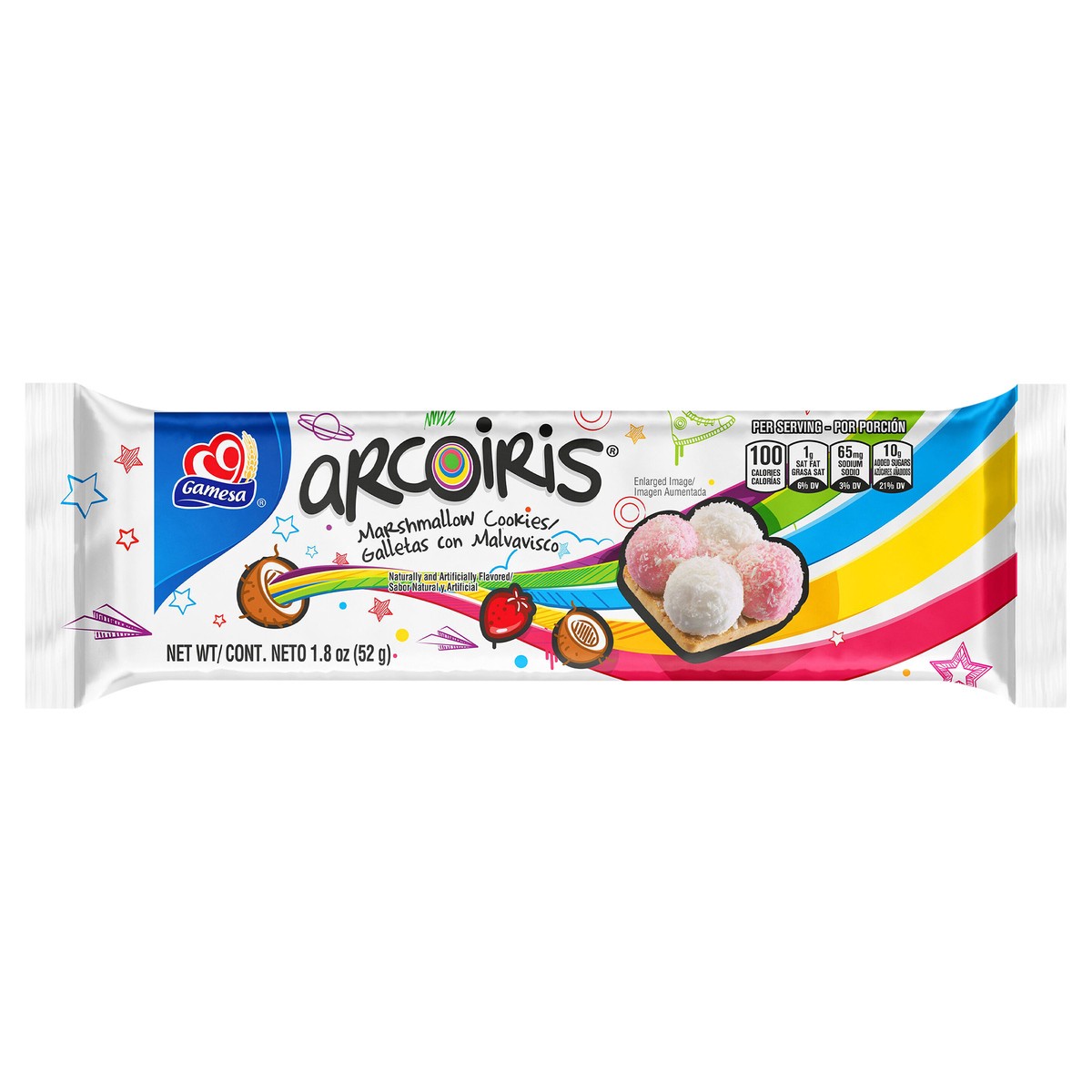 slide 1 of 3, Gamesa Cookies Arcoiris - 1.8 oz, 1.8 oz