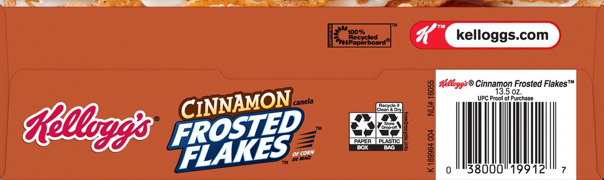 slide 7 of 10, Kellogg's Frosted Flakes Cinnamon Cold Breakfast Cereal, 13.5 oz