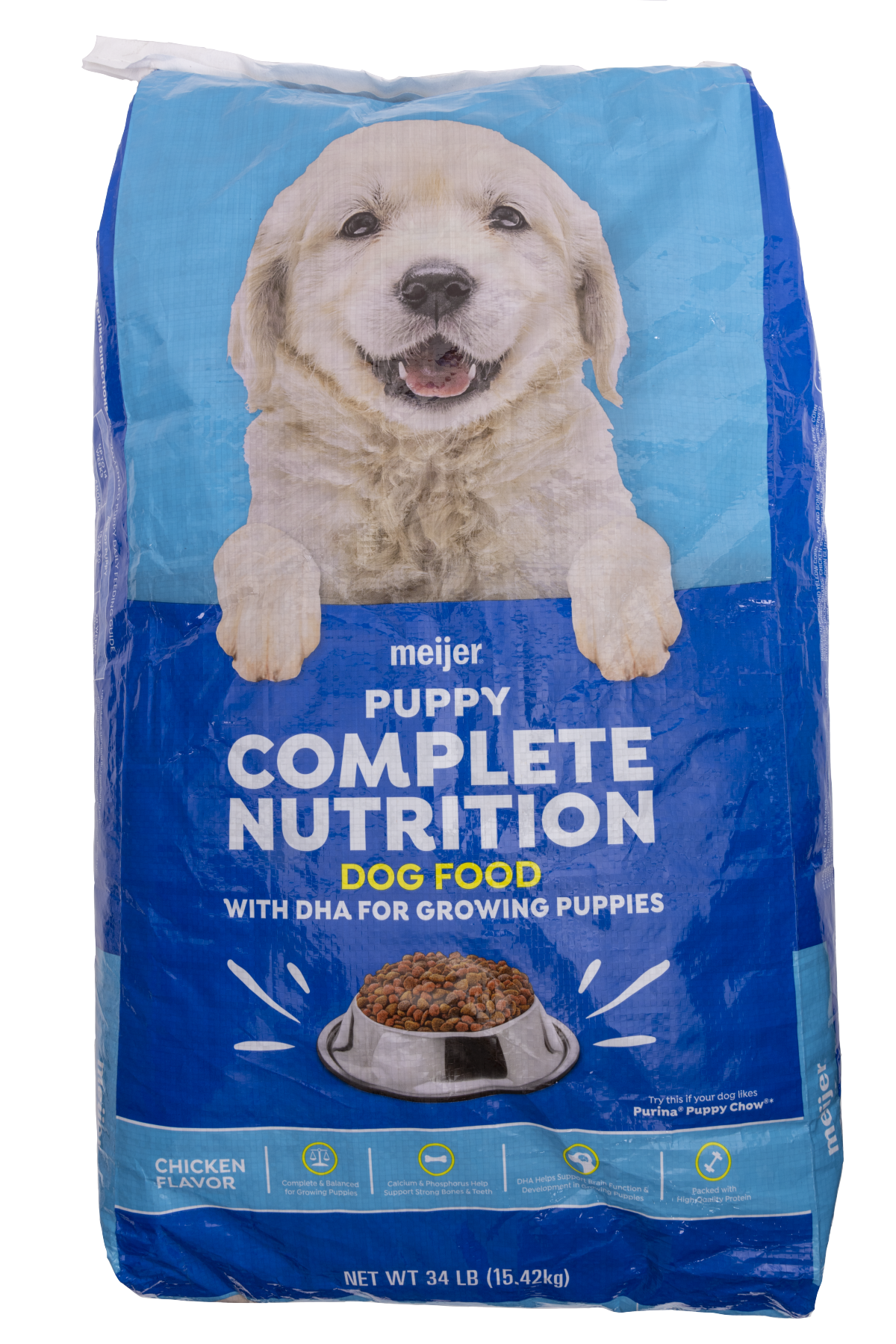 slide 1 of 5, Meijer Dry Puppy Food, Complete Nutrition with DHA, 34 lb