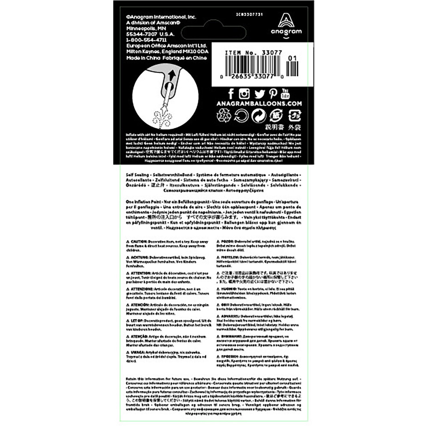 slide 2 of 2, Anagram Air Balloon, Number "1", 6 X 14 In, 1 ct