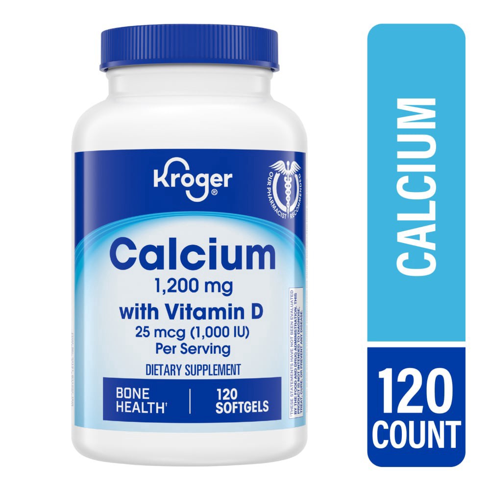 slide 2 of 3, Kroger Calcium With Vitamin D Softgels, 120 ct