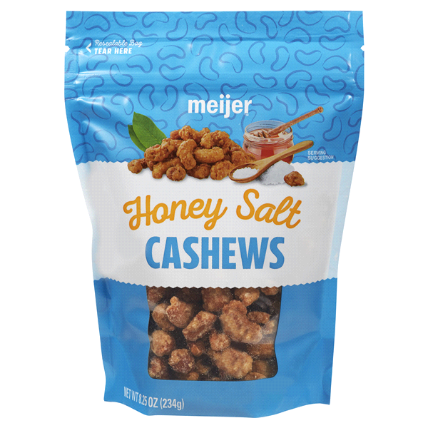 slide 1 of 1, Meijer Honey Salt Cashews, 8.25 oz