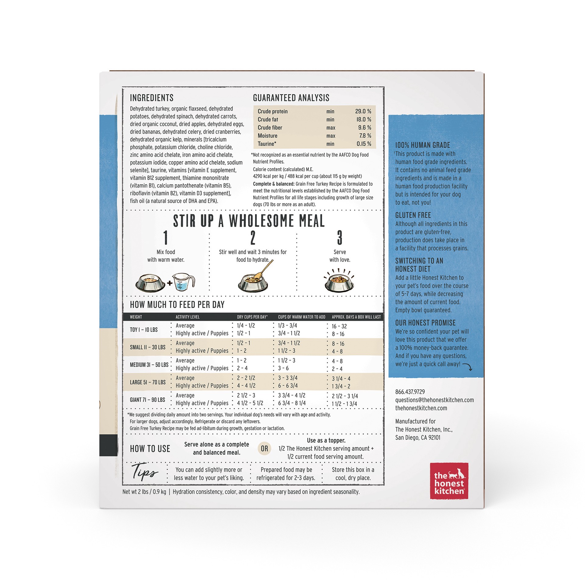 slide 5 of 9, The Honest Kitchen Dehydrated Wholemade™ Grain Free Turkey Dog Food, 2 lb Bag, 2 lb