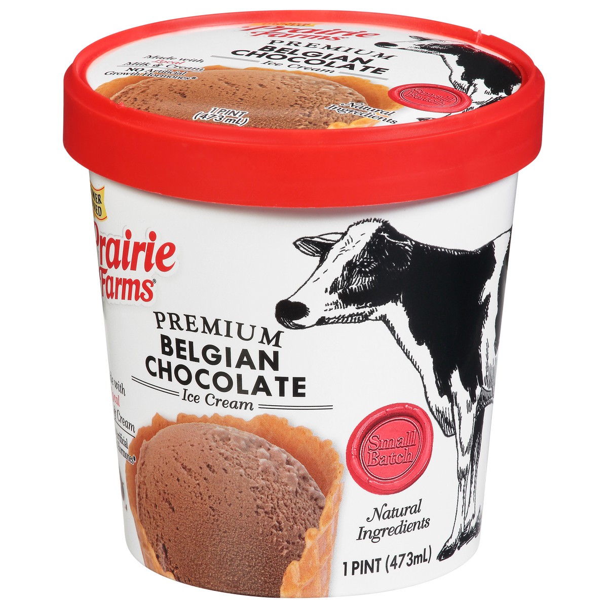 slide 8 of 9, Prairie Farms Premium Belgian Chocolate Ice Cream 1 pt Cup\Tub, 1 pint