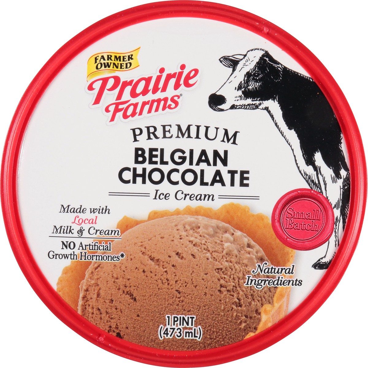 slide 9 of 9, Prairie Farms Premium Belgian Chocolate Ice Cream 1 pt Cup\Tub, 1 pint