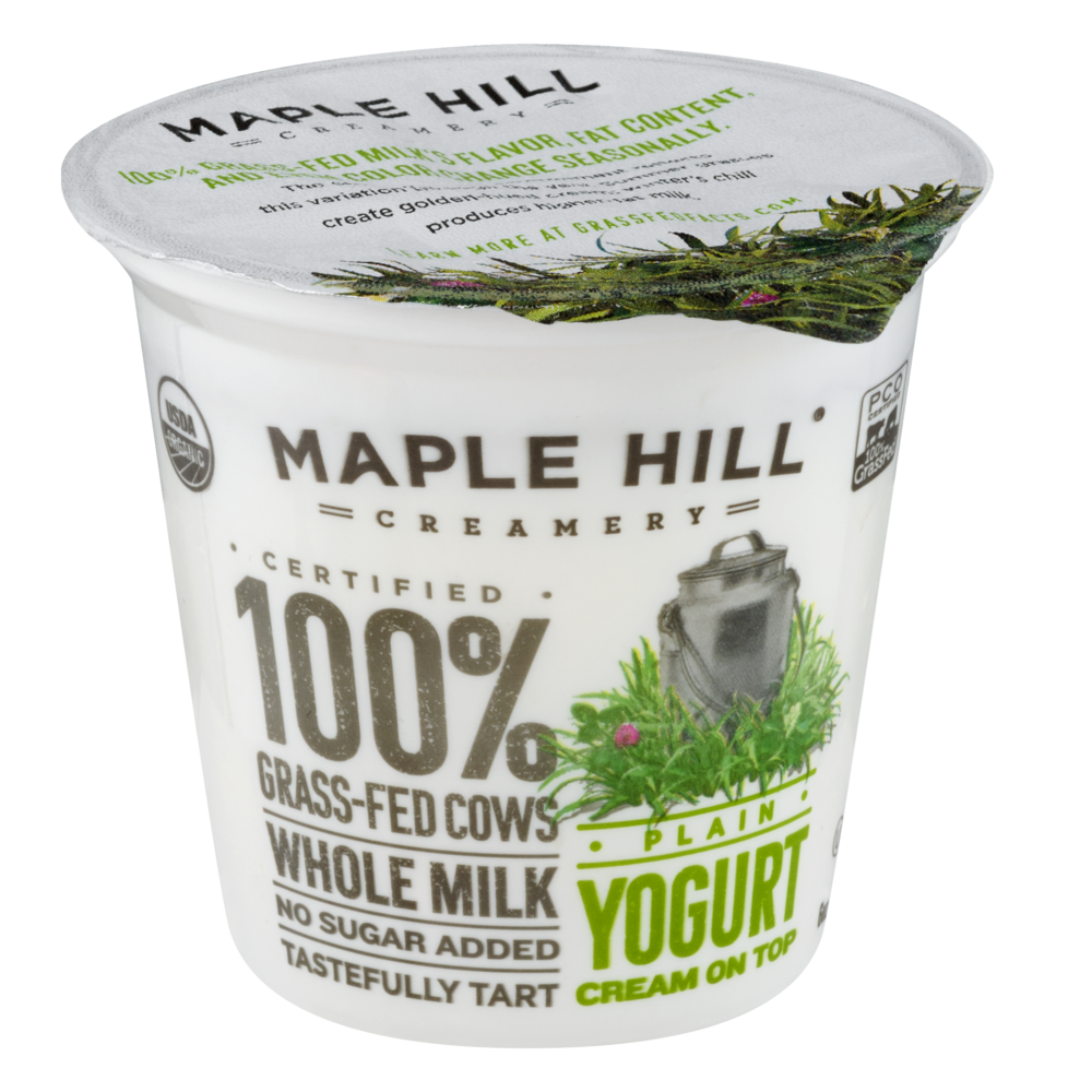 slide 1 of 1, Maple Hill Creamery Organic Plain Creamline Yogurt, 6 oz