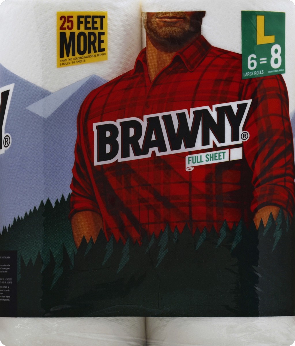 slide 3 of 4, Brawny Large Full Sheet Paper Towels, 6 ct