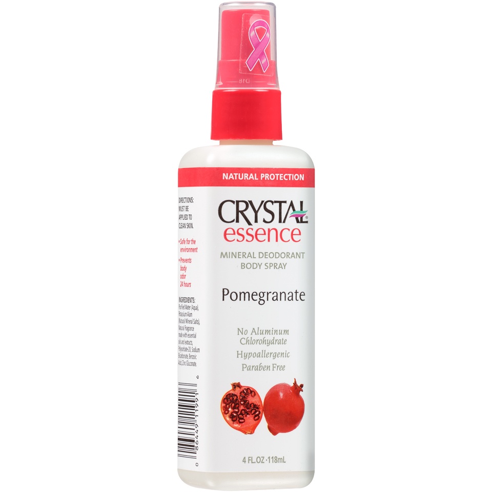slide 1 of 1, Crystal Pomegranate Mineral Deodorant Body Spray, 4 fl oz