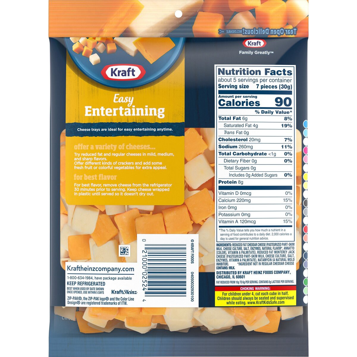 slide 6 of 8, Kraft Cheddar & Monterey Jack Cheese Cubes with 2% Milk, 5.8 oz Bag, 5.8 oz