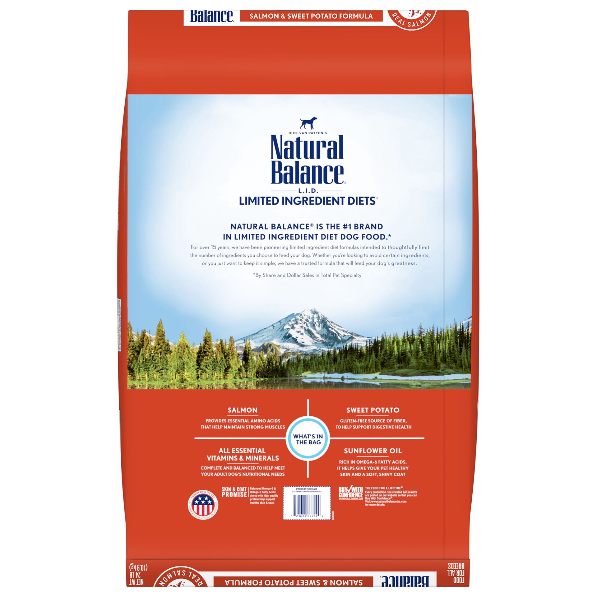 slide 4 of 5, Natural Balance L.I.D. Limited Ingredient Diets Grain Free Salmon & Sweet Potato Formula Dog Food 24 lb, 384 oz