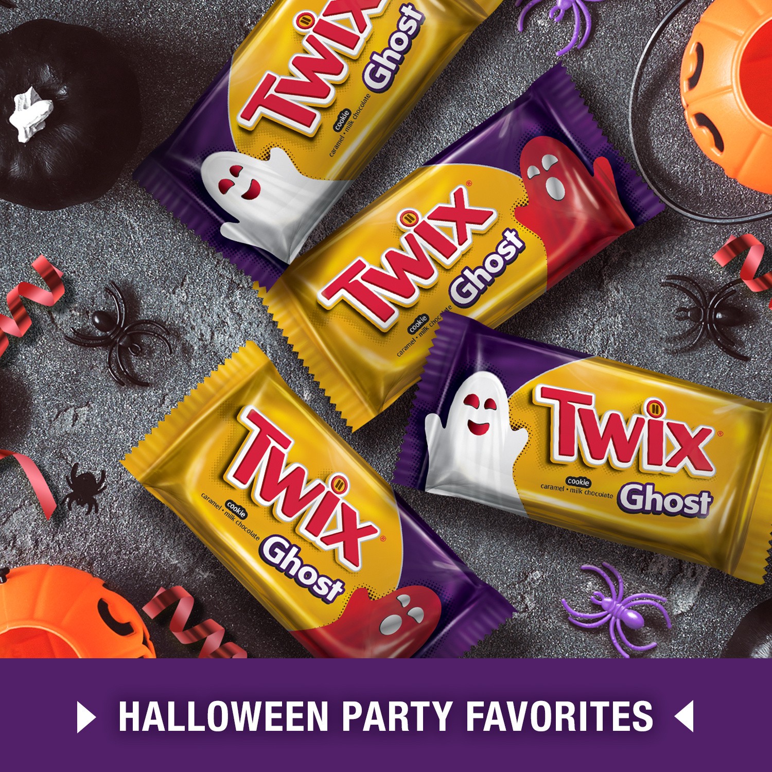 slide 4 of 8, TWIX, Caramel Halloween Candy Ghost Singles Bar, 1.06 Oz, 1.06 oz