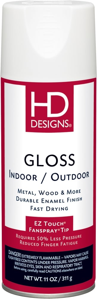 slide 1 of 1, Hd Designs Indoor/Outdoor Gloss Spray Paint - White - 11 Ounce, 11 oz