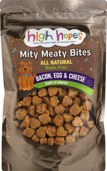 slide 1 of 7, High Hopes Soft N Chewy All Natural Grain Free Bacon Egg & Cheese Mity Meaty Bites 5.75 oz, 5.75 oz