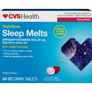 slide 1 of 1, CVS Health Nighttime Sleep Melts Cherry Flavor Metlaway Tablets, 24ct, 24 ct