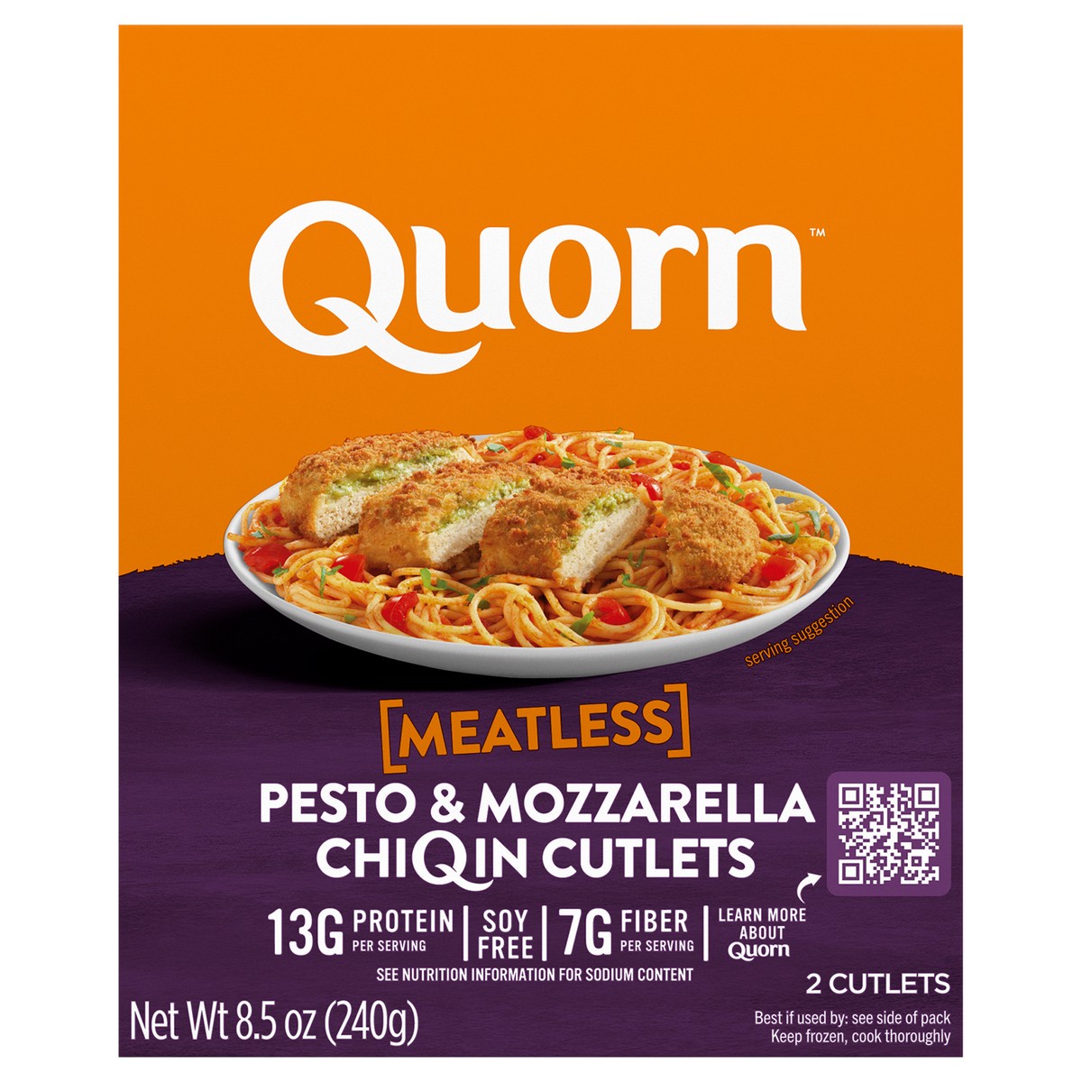 slide 1 of 1, Quorn Meatless Pesto & Mozzarella Cutlets, 8.5 oz