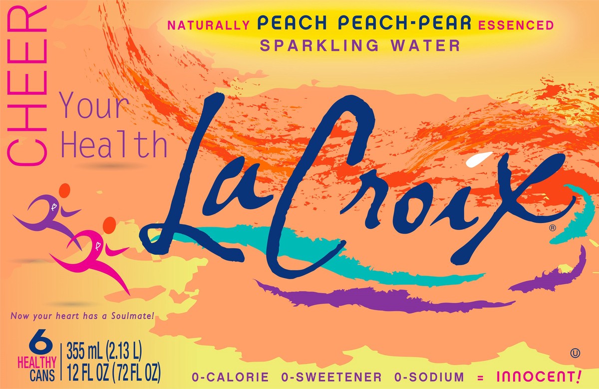 slide 4 of 7, La Croix Peach - Pear Sparkling Water - 6 ct, 6 ct