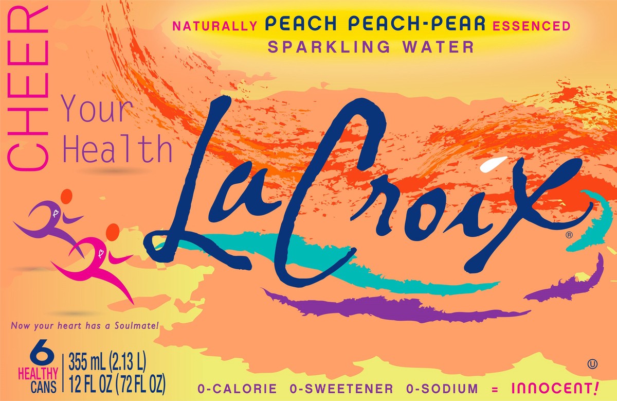 slide 1 of 7, La Croix Peach - Pear Sparkling Water - 6 ct, 6 ct