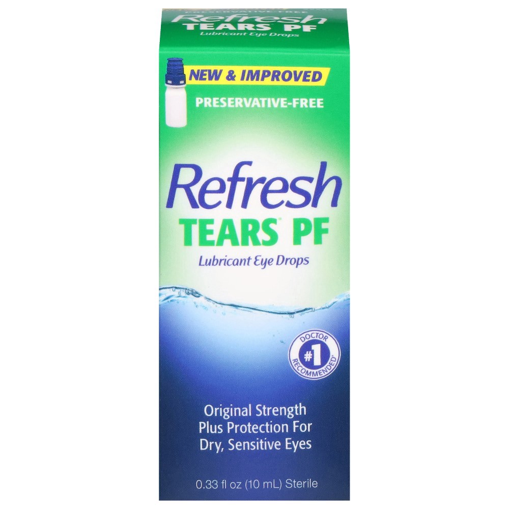 slide 2 of 5, Refresh Tears Lubricant Tears PF Eye Drops 0.33 fl oz, 10 mL