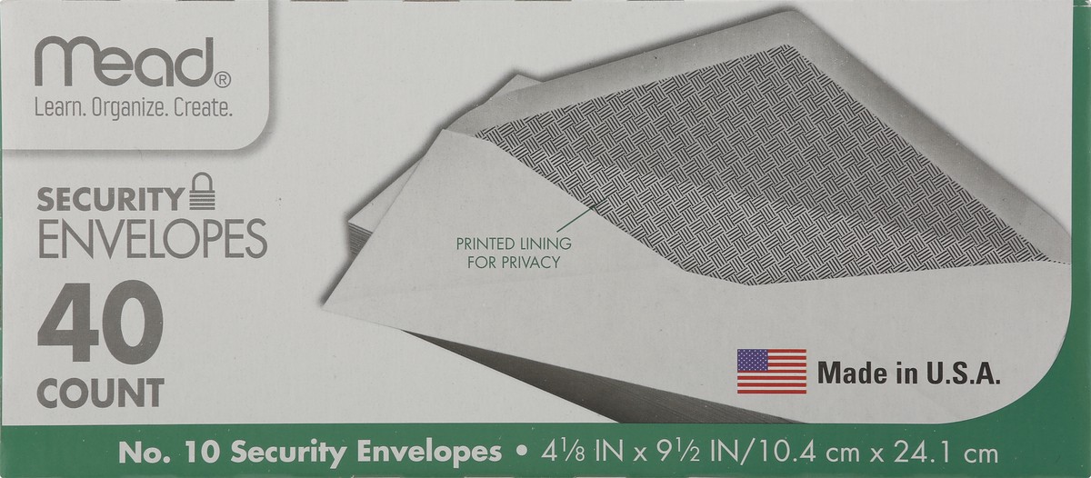 slide 5 of 12, Mead Security Envelopes, 40 ct