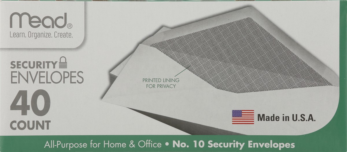 slide 6 of 12, Mead Security Envelopes, 40 ct