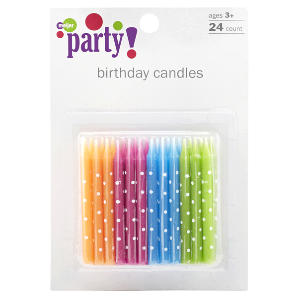 slide 1 of 2, Meijer Birthday Candles, Polka Dots, 1 ct