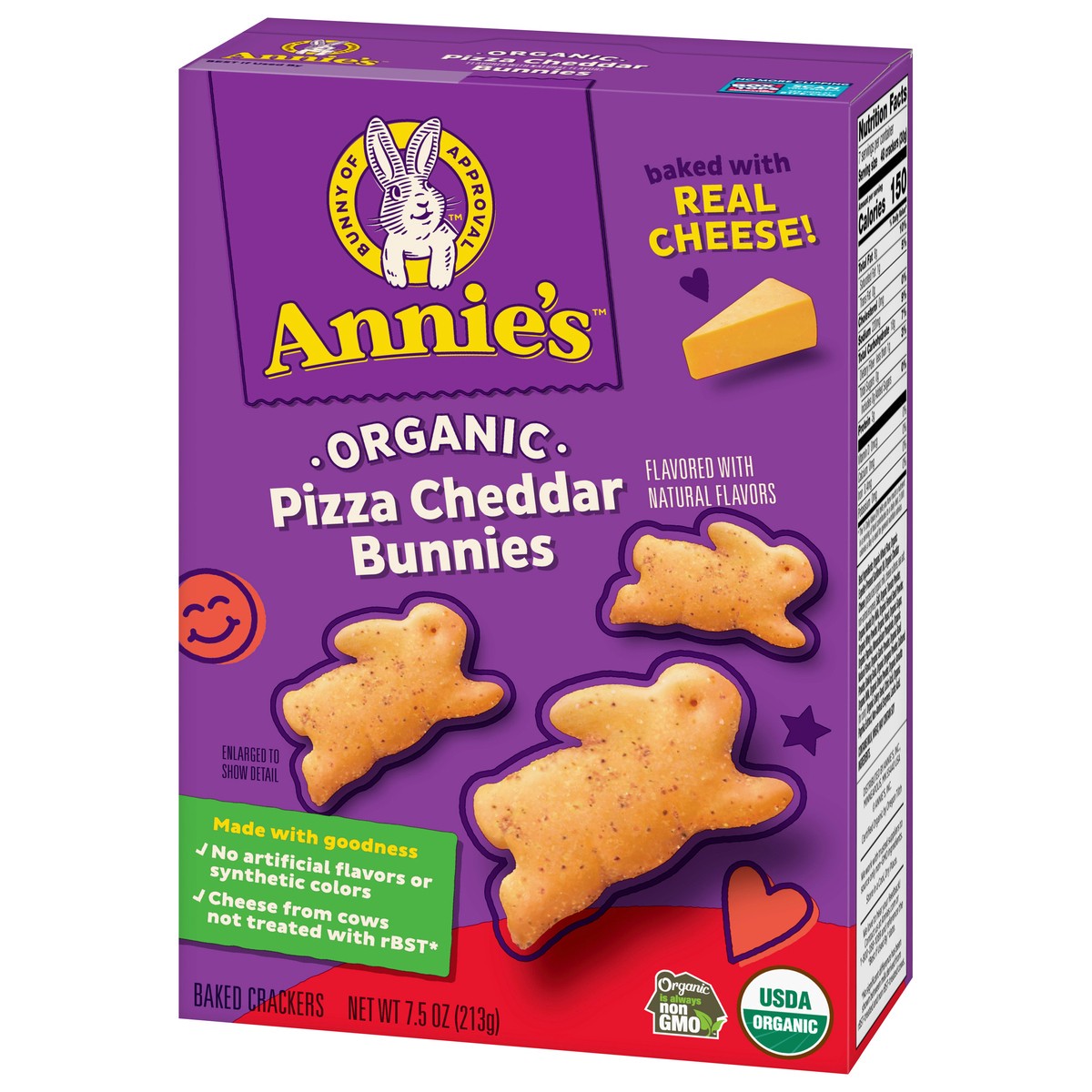 slide 5 of 14, Annie's Organic Pizza and Cheddar Baked Bunny Crackers, 7.5oz, 7.5 oz