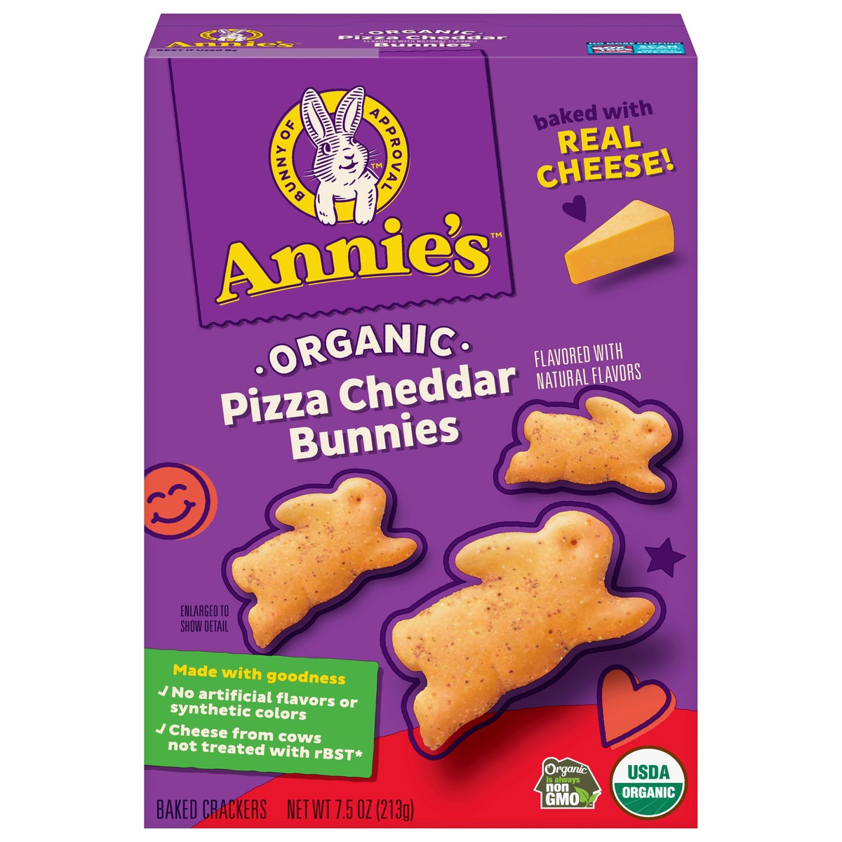 slide 8 of 14, Annie's Organic Pizza and Cheddar Baked Bunny Crackers, 7.5oz, 7.5 oz