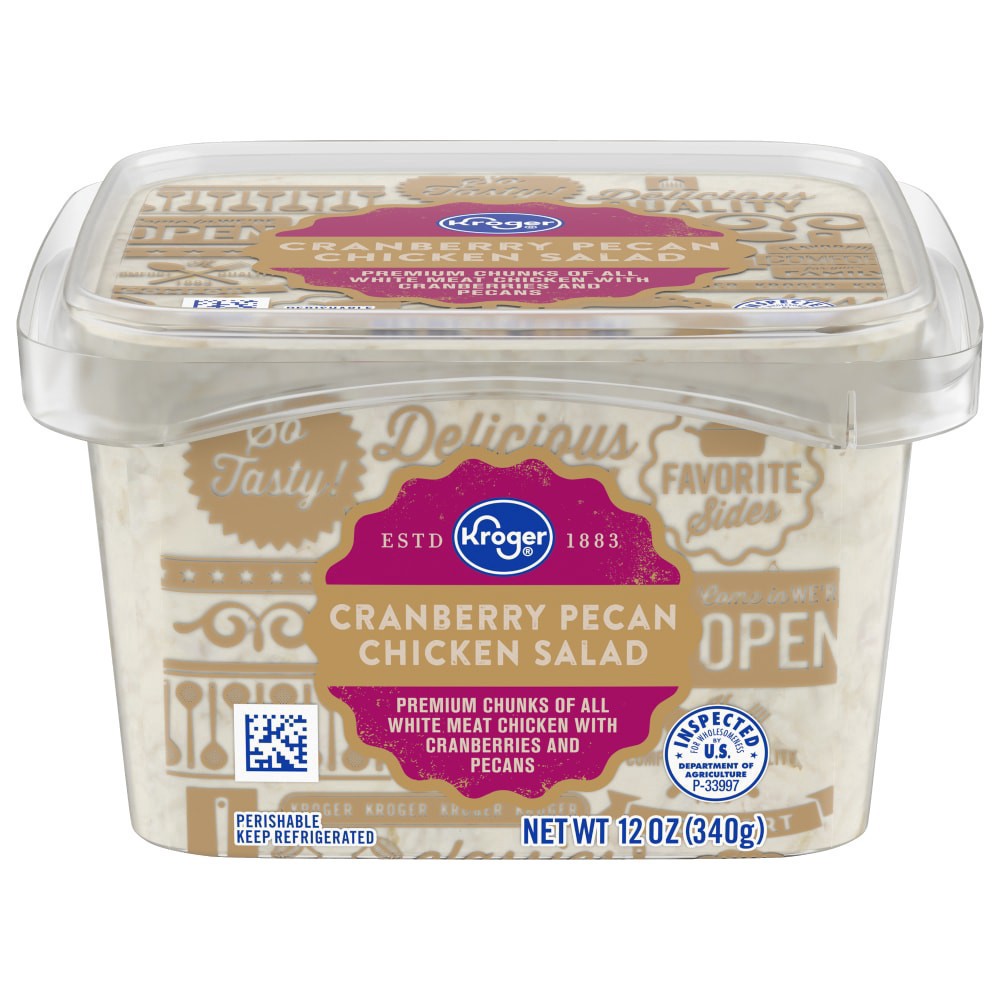 slide 1 of 4, Kroger Cranberry Pecan Chicken Salad, 12 oz