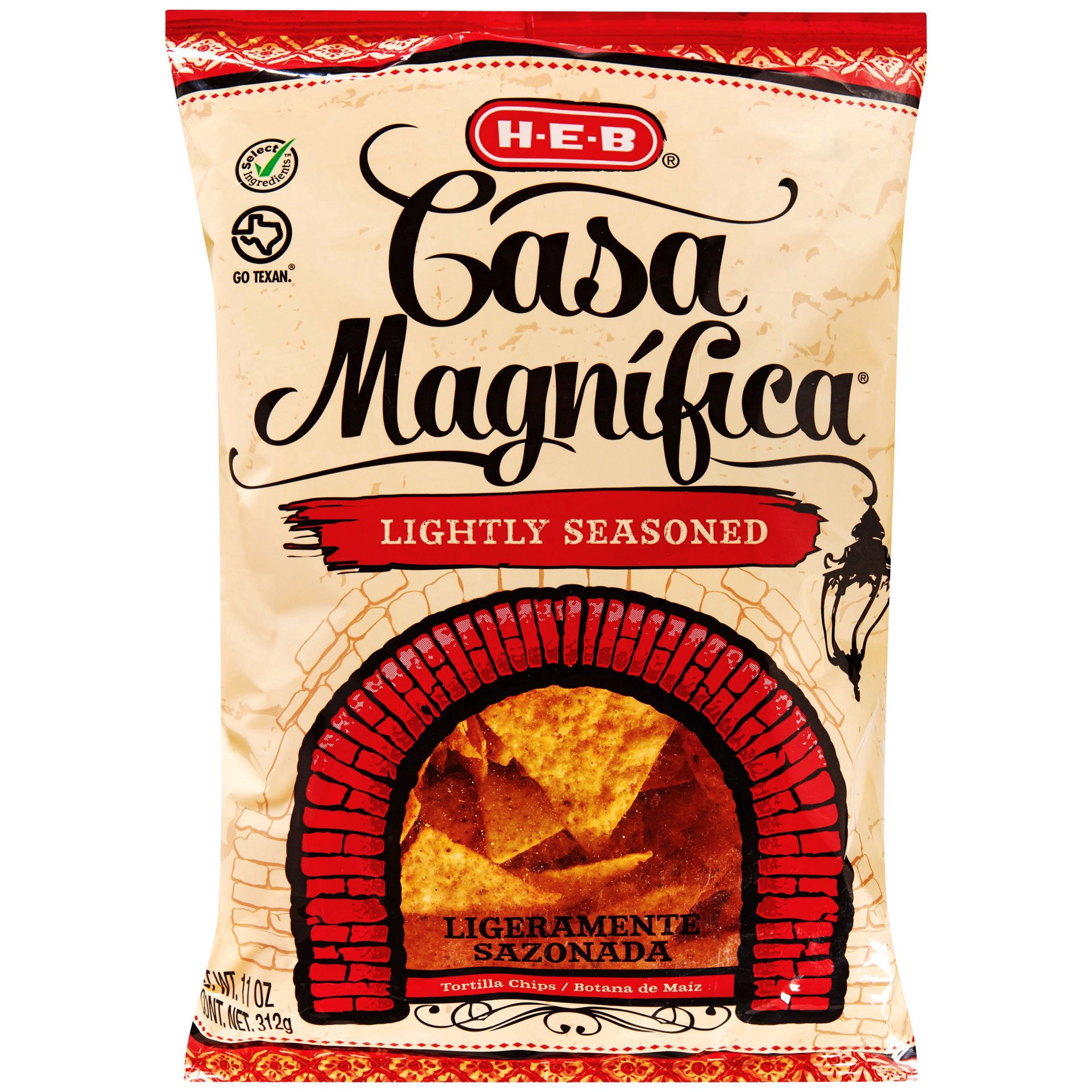 slide 1 of 1, H-E-B Casa Magnifica Yellow Corn Tortilla Chips - Lightly Seasoned, 11 oz