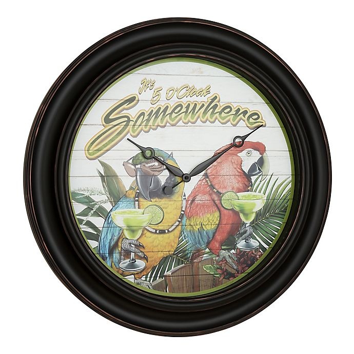 slide 1 of 5, Margaritaville Its 5 O'Clock Somewhere Wall Clock, 26 in