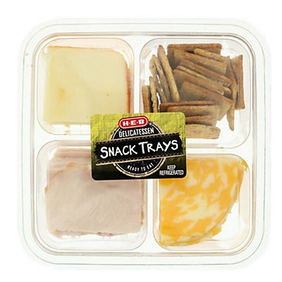 slide 1 of 1, H-E-B Mesquite Smoked Turkey and Cheese Sliced Snack Tray, 1 ct