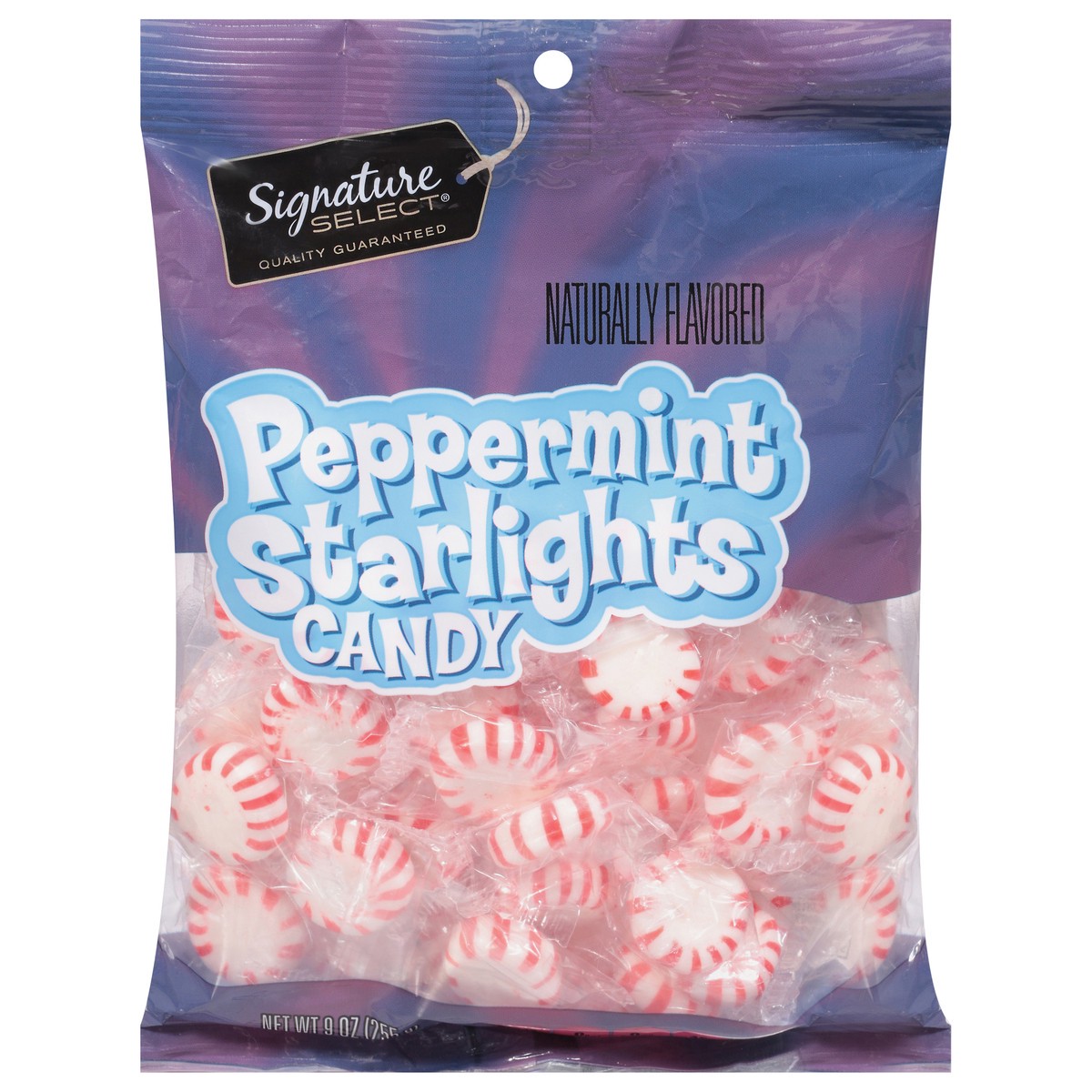 slide 1 of 9, Signature Select Peppermint Starlights Candy 9 oz, 9 oz
