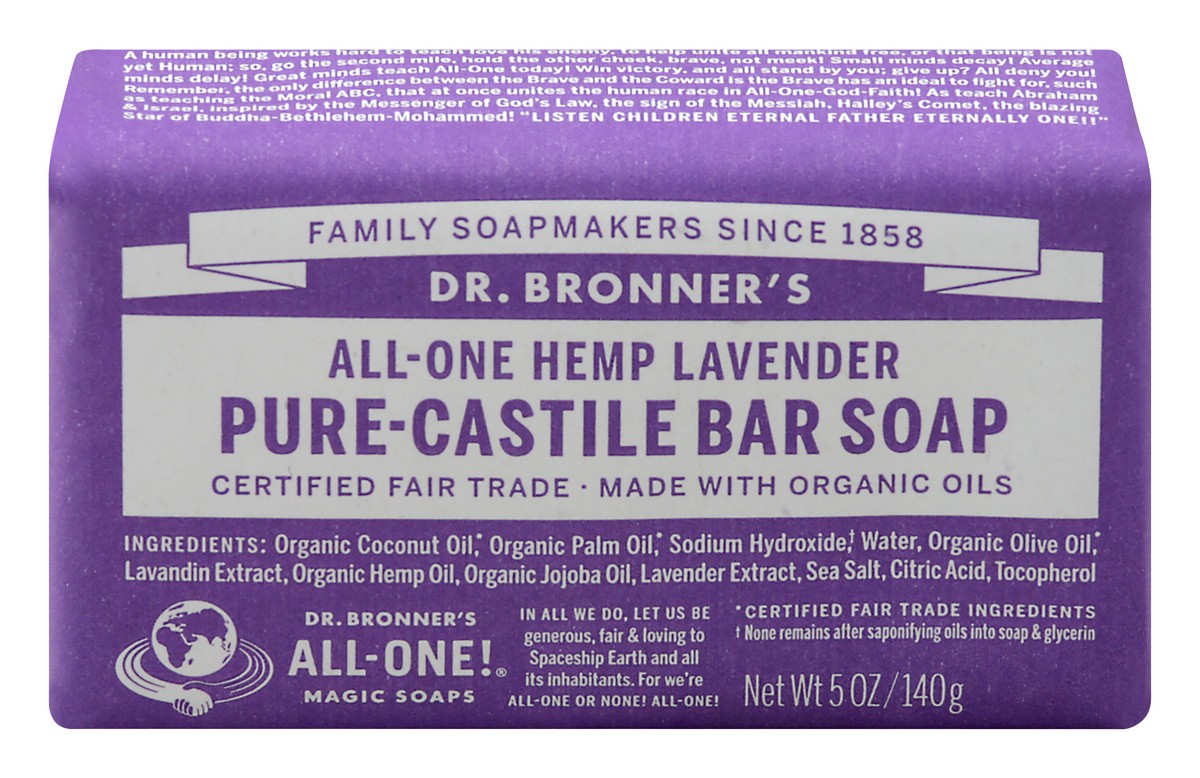 slide 1 of 12, Dr. Bronner's Castile Bar Soap Lavender Org, 5 oz