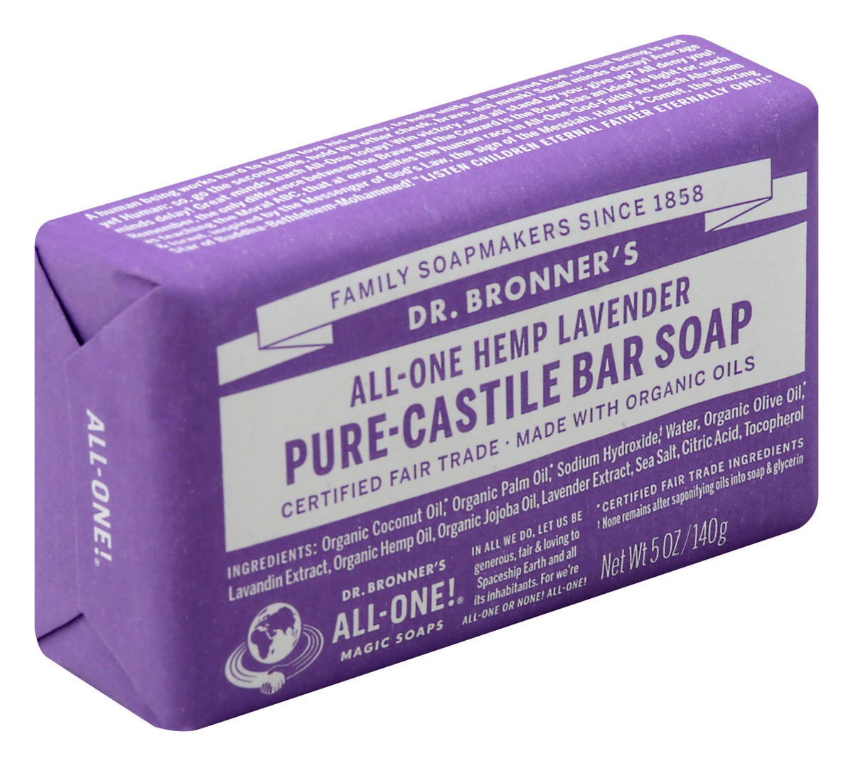 slide 10 of 12, Dr. Bronner's Castile Bar Soap Lavender Org, 5 oz